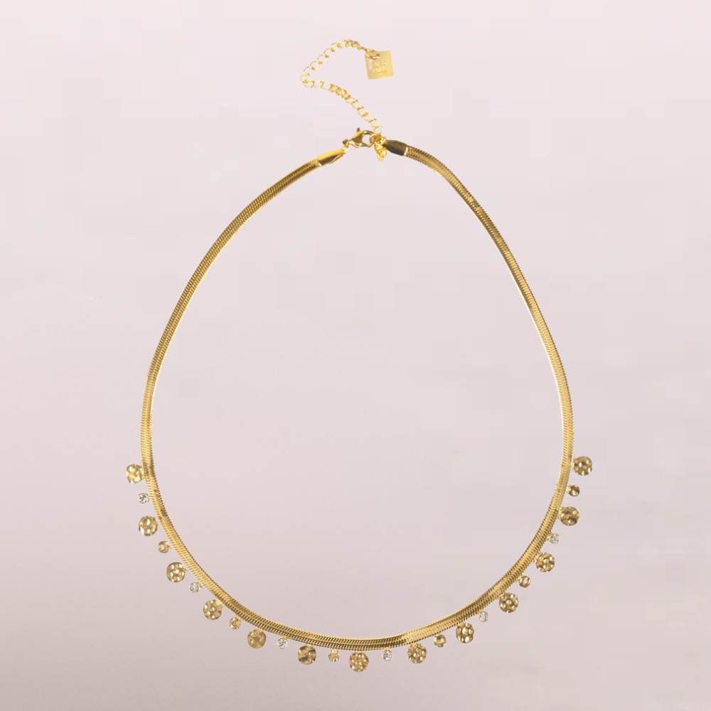 Collana dorata con pendenti e punti luce - Ninfa