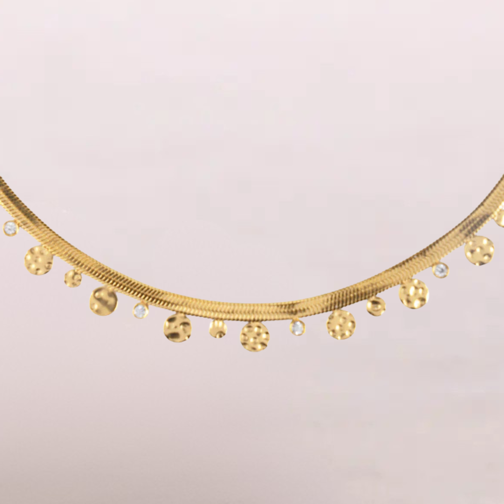 Collana dorata con pendenti e punti luce - Ninfa