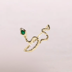 Bracciale serpente dorato con pietra verde – Ophidia