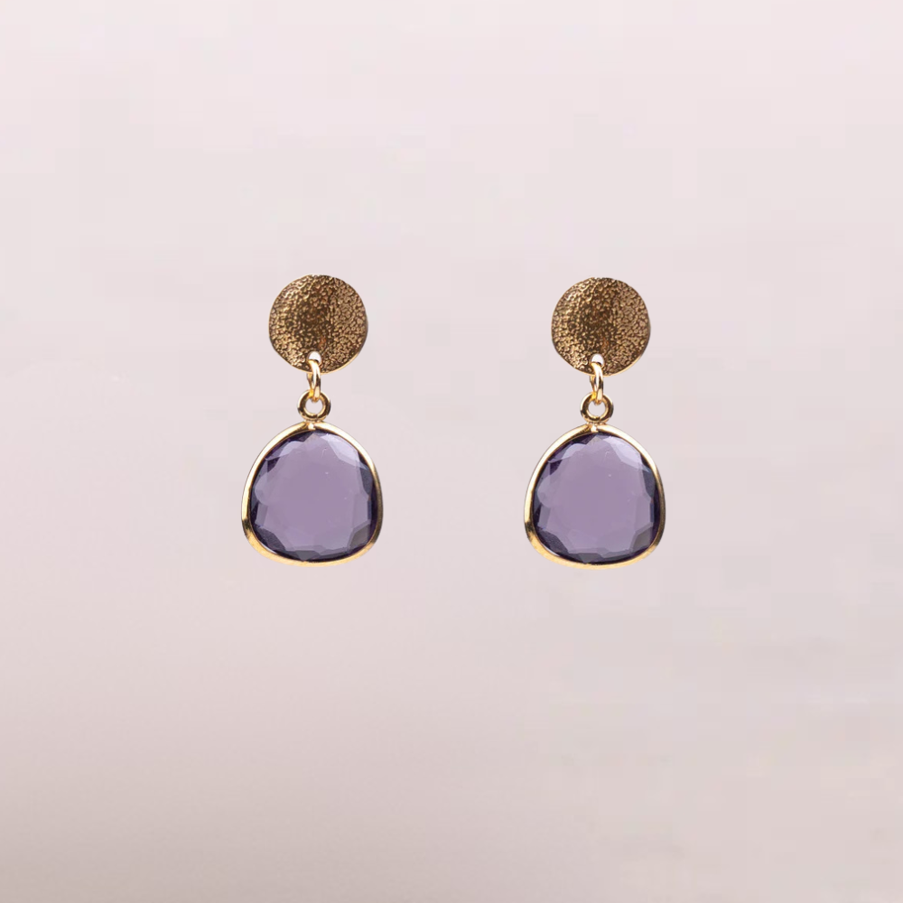 Orecchini con pietra sfaccettata – Thalassa