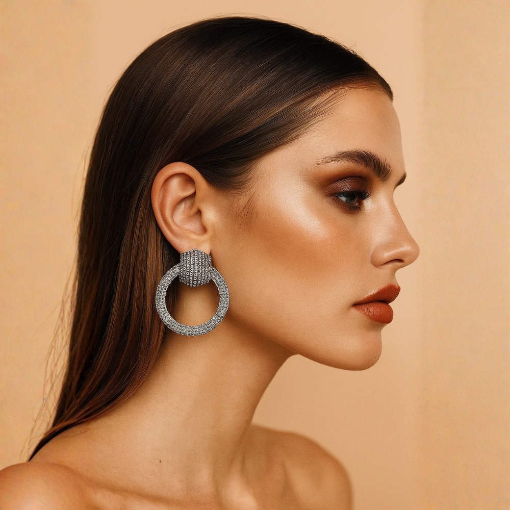 Orecchini a cerchio con cristalli – Orecchini Lumina
