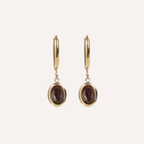 Orecchini con pietra ovale pendente – Maia
