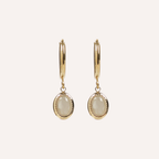 Orecchini con pietra ovale pendente – Maia