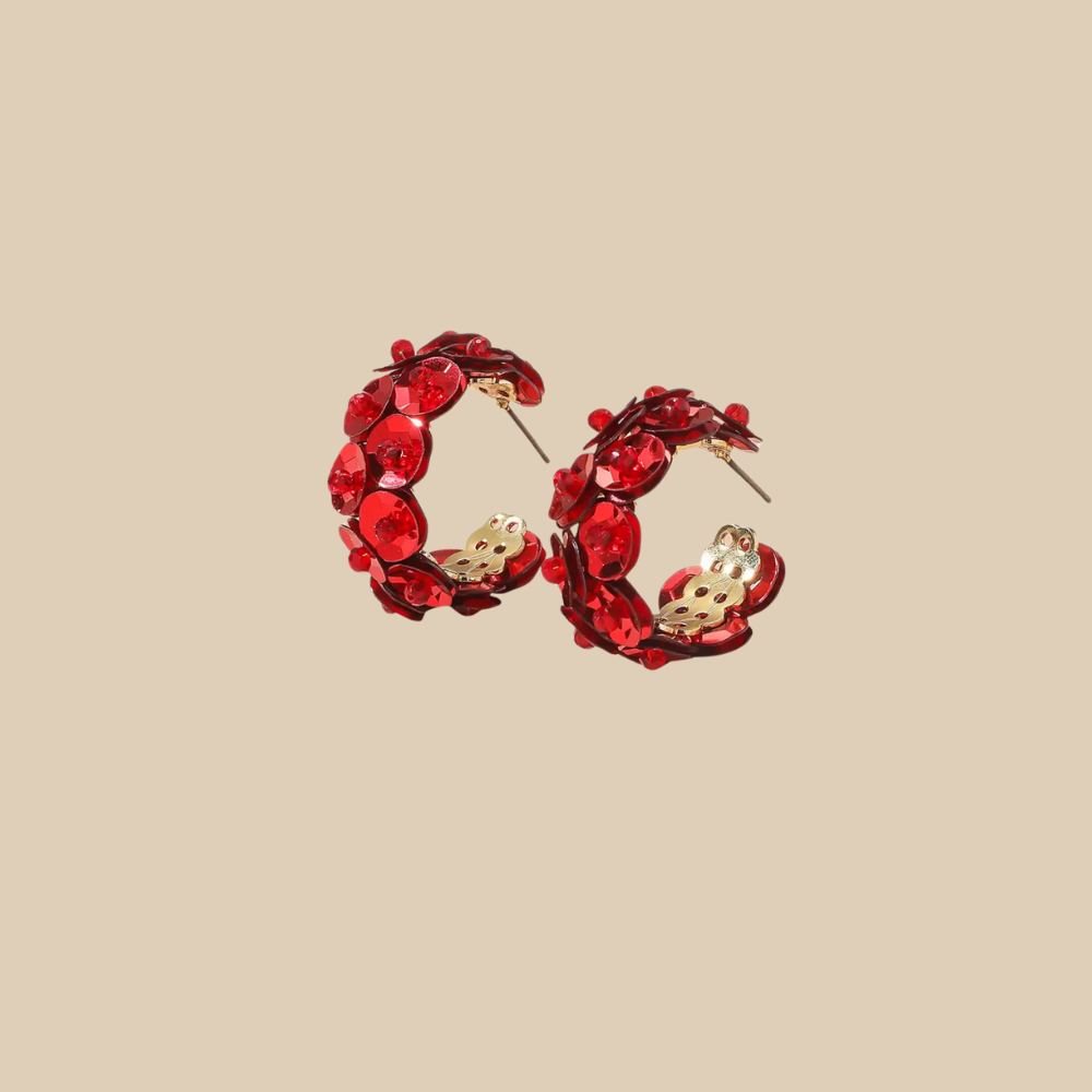 Orecchini a cerchio con cristalli rossi – Orecchini Scarlet