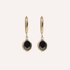 Orecchini con pietra ovale pendente – Maia