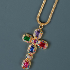 Collana con croce multicolor – Diva