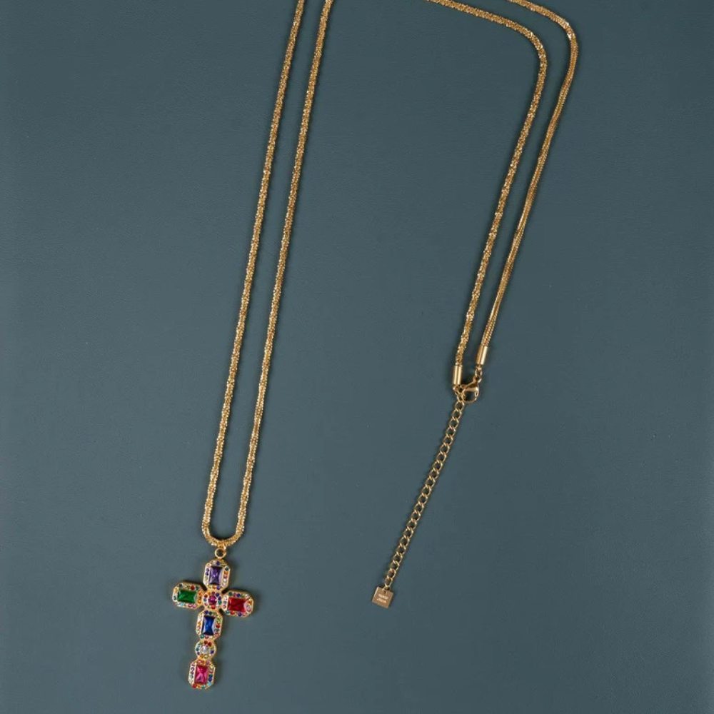 Collana con croce multicolor – Diva