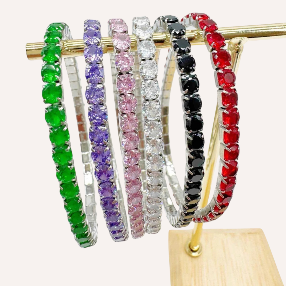 Bracciali tennis con zirconi colorati grandi – Tennis Luxe