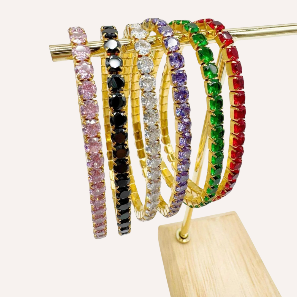 Bracciali tennis con zirconi colorati grandi – Tennis Luxe
