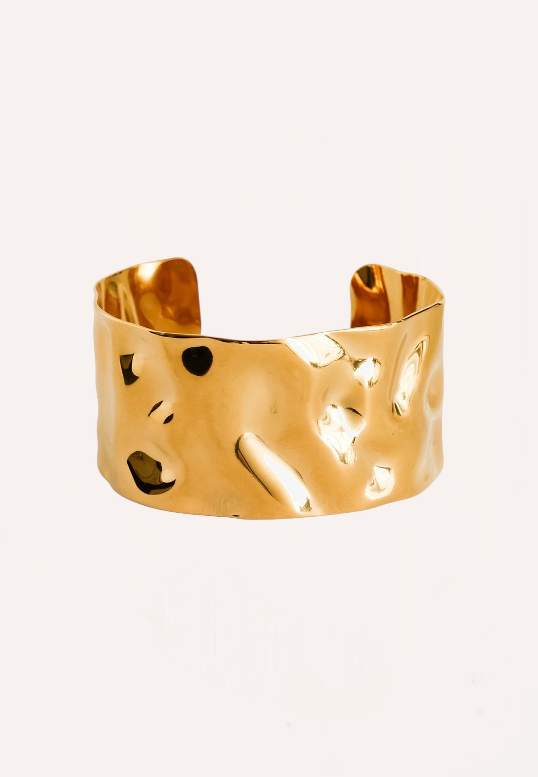 Bracciale rigido effetto martellato – Bracciale Hammered Gold