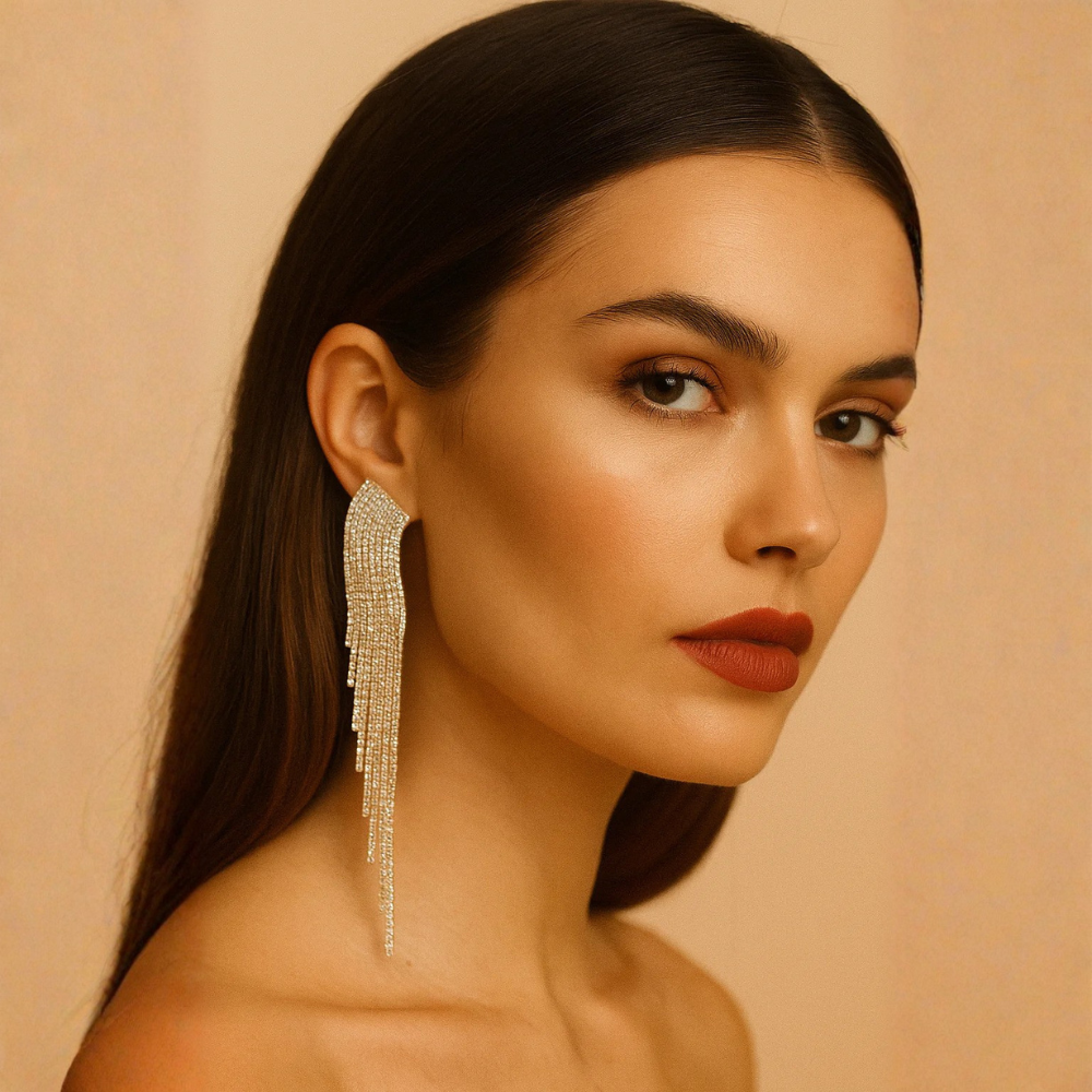 Orecchini pendenti con frange di cristalli - Cadence