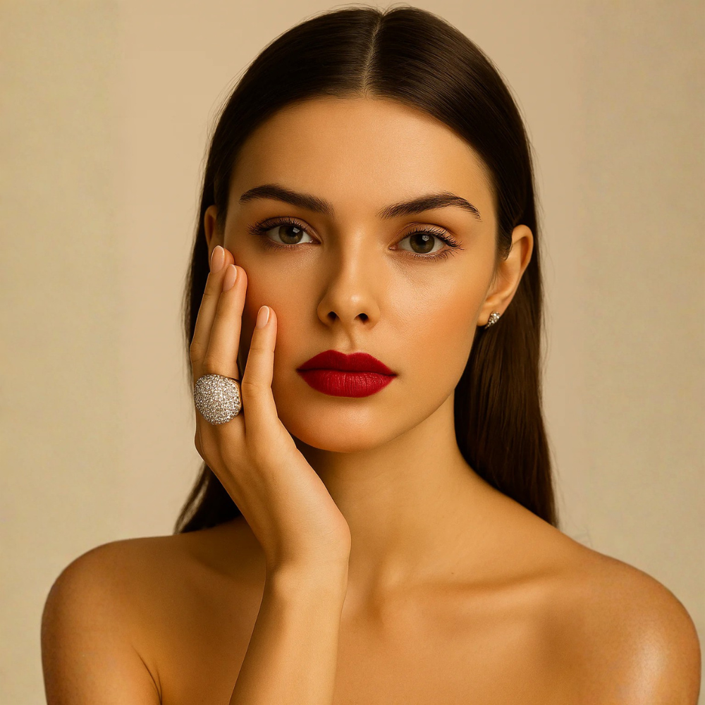 Anello con pavé di cristalli – Anello Moonlight