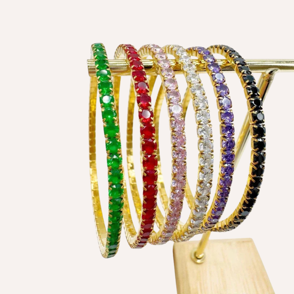 Bracciali tennis con zirconi colorati piccoli – Tennis Luxe