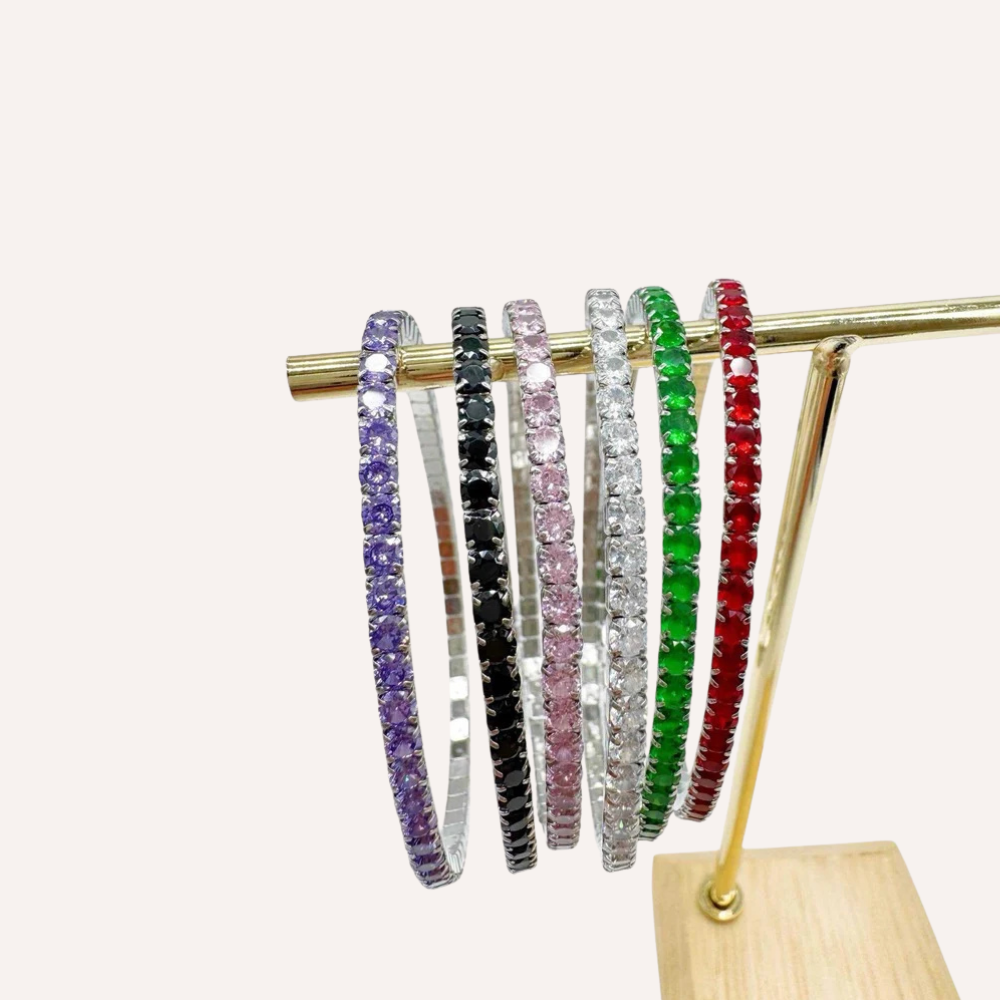 Bracciali tennis con zirconi colorati piccoli – Tennis Luxe