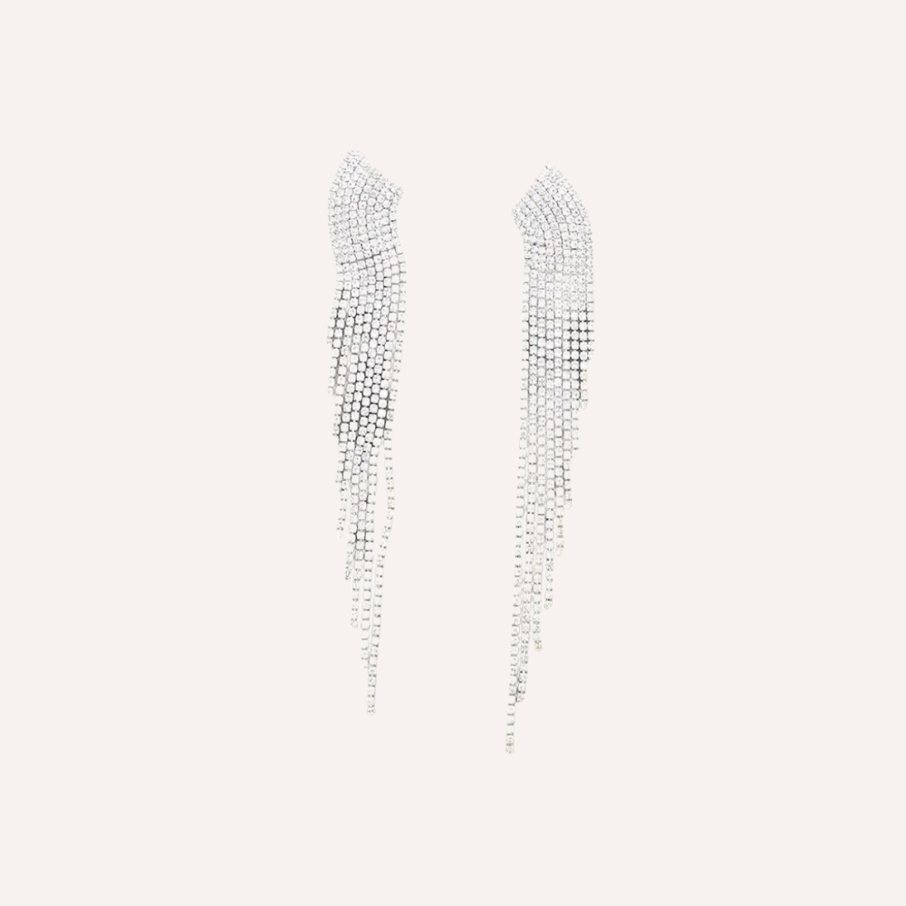 Orecchini pendenti con frange di cristalli - Cadence