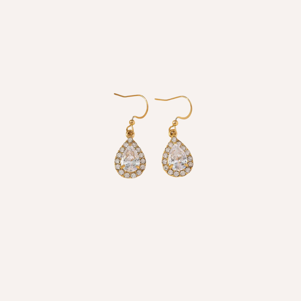 Orecchini dorati con cristalli pendenti – Orecchini Grace