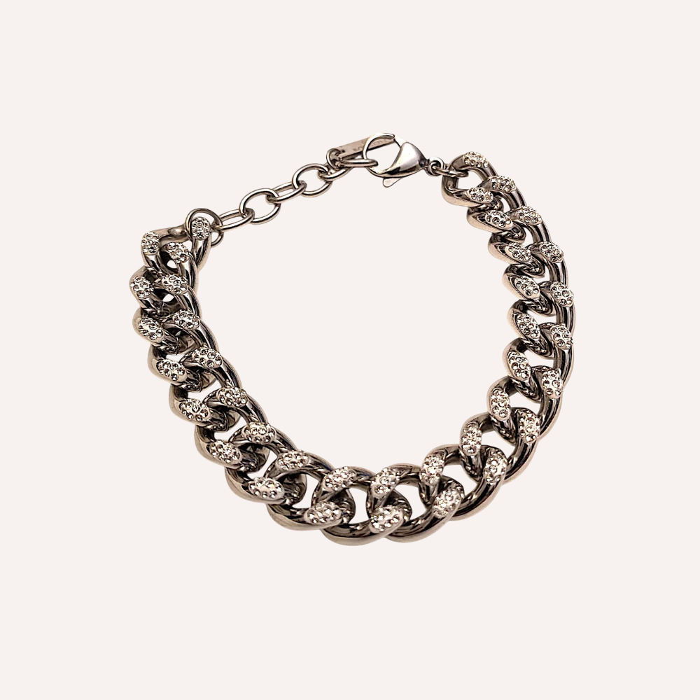 Bracciale a catena con zirconi – Bracciale Chain Luxe