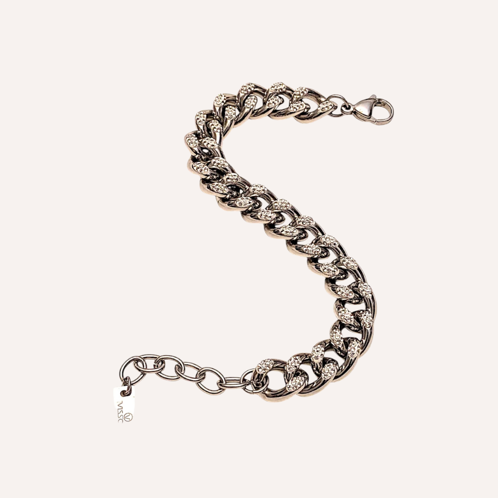 Bracciale a catena con zirconi – Bracciale Chain Luxe