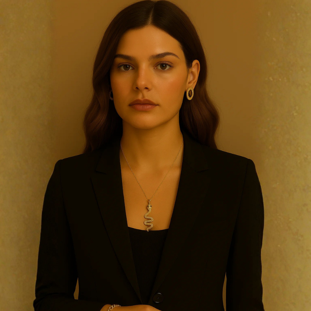 Collana con pendente a serpente impreziosito da cristalli – Collana Snake