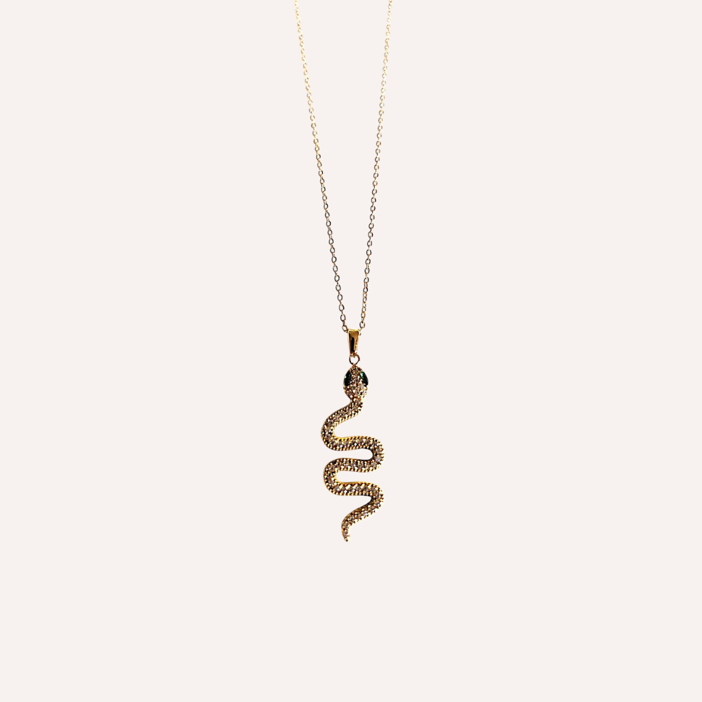 Collana con pendente a serpente impreziosito da cristalli – Collana Snake
