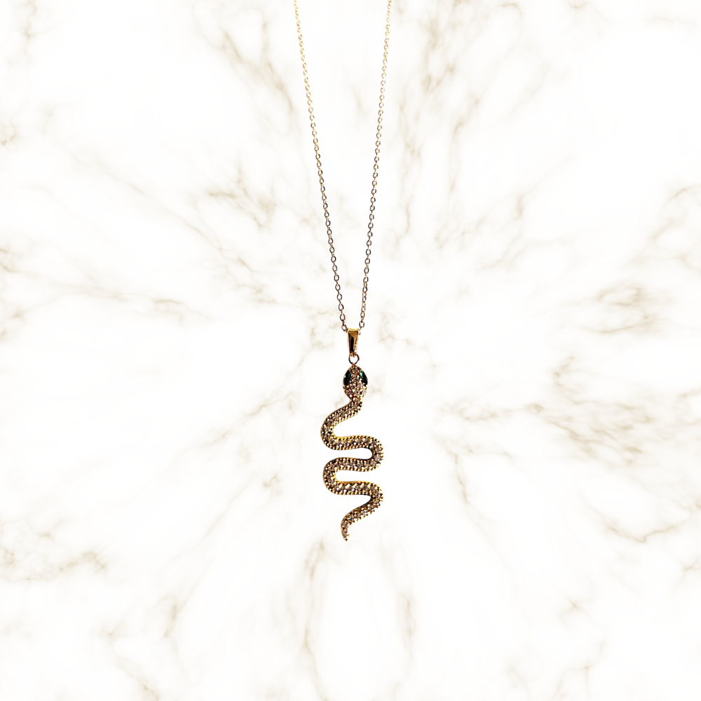 Collana con pendente a serpente impreziosito da cristalli – Collana Snake