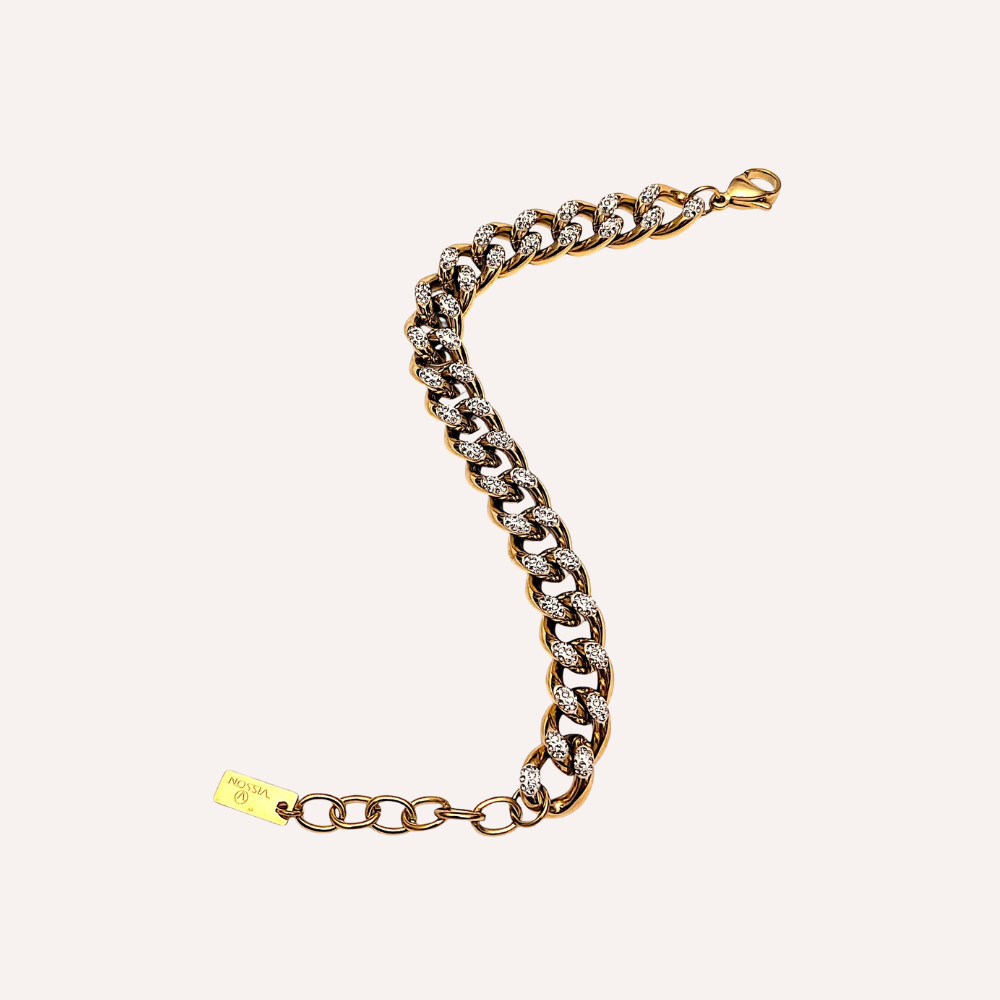 Bracciale a catena con zirconi – Bracciale Chain Luxe