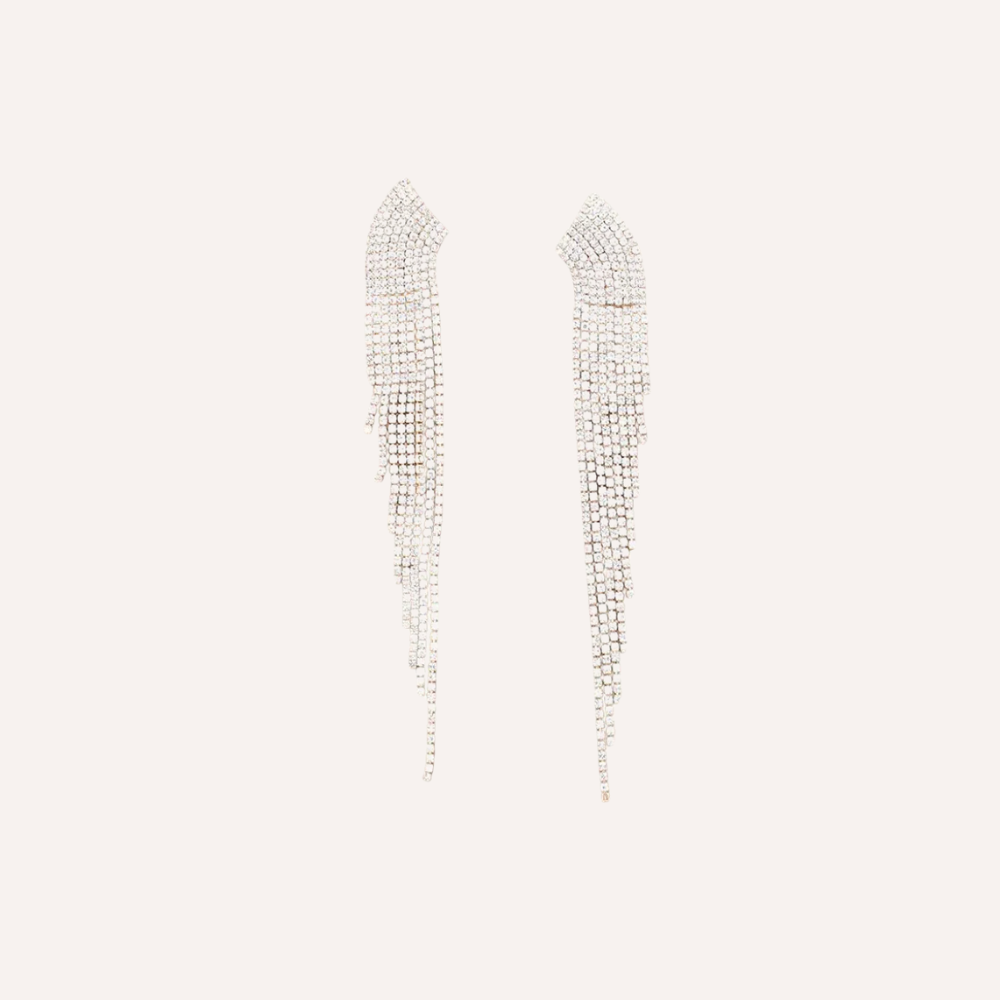 Orecchini pendenti con frange di cristalli - Cadence