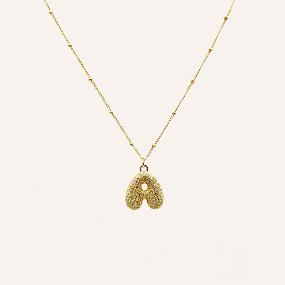 Collana lettera con zirconi – Letter Shine