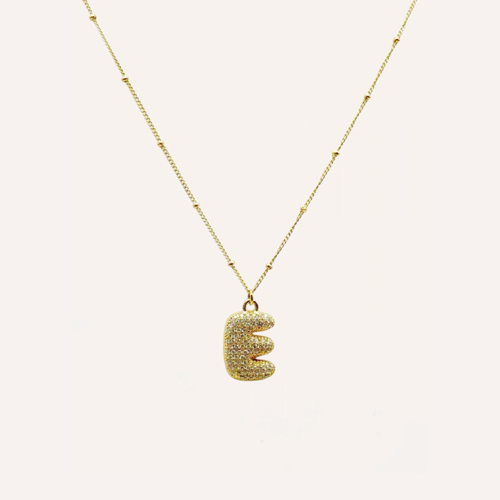Collana lettera con zirconi – Letter Shine