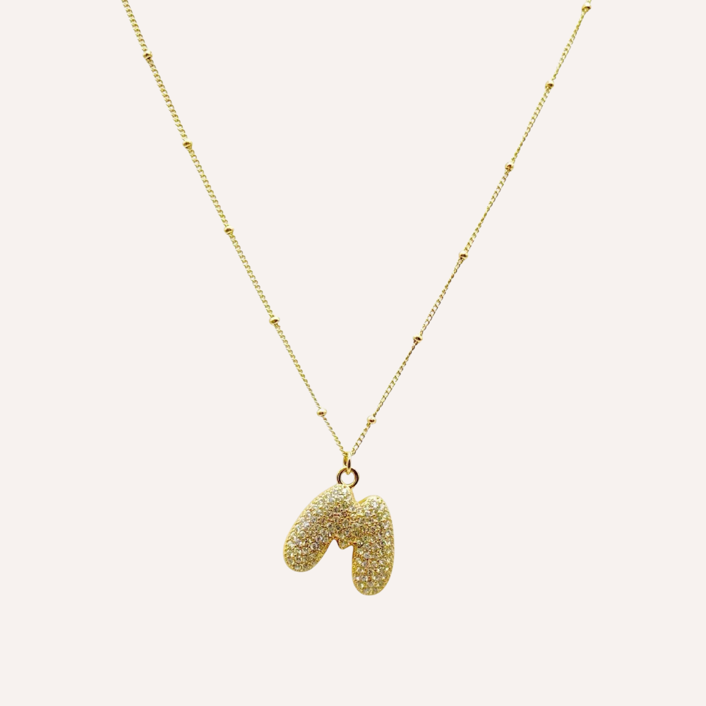 Collana lettera con zirconi – Letter Shine