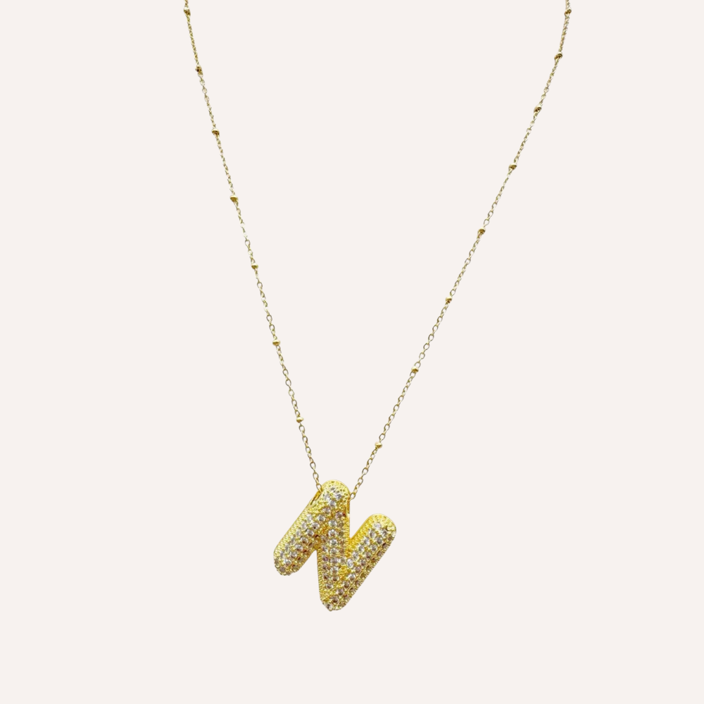 Collana lettera con zirconi – Letter Shine