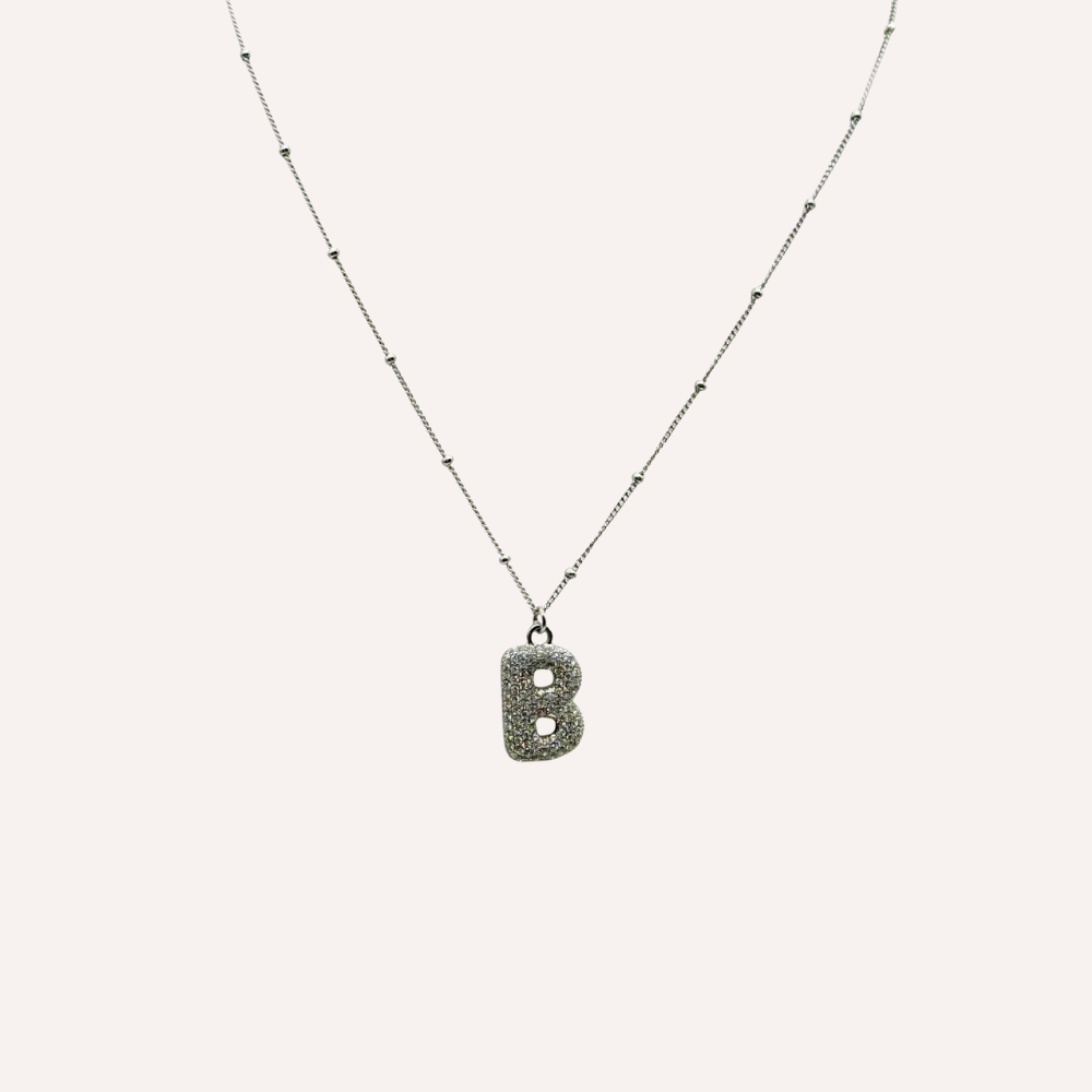 Collana lettera con zirconi – Letter Shine