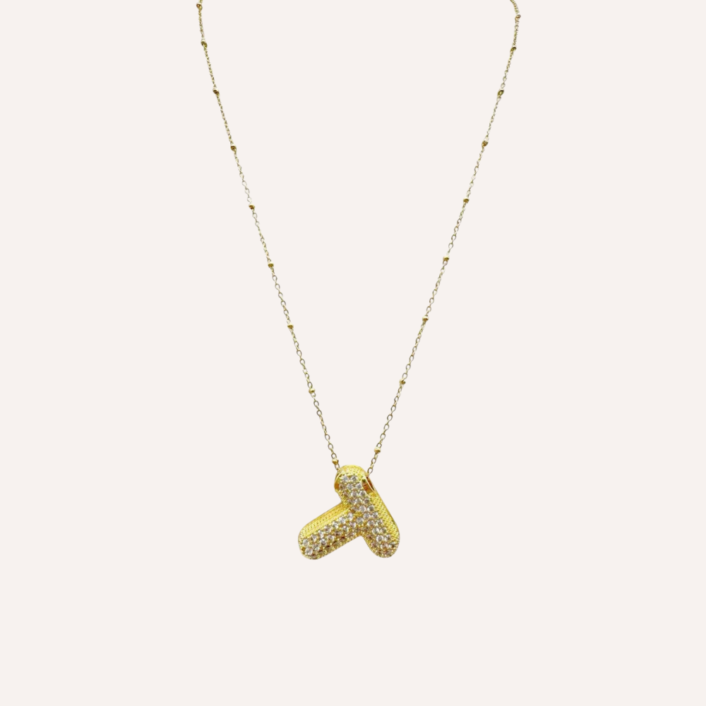 Collana lettera con zirconi – Letter Shine