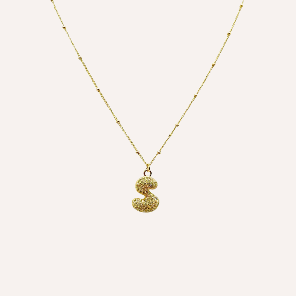 Collana lettera con zirconi – Letter Shine