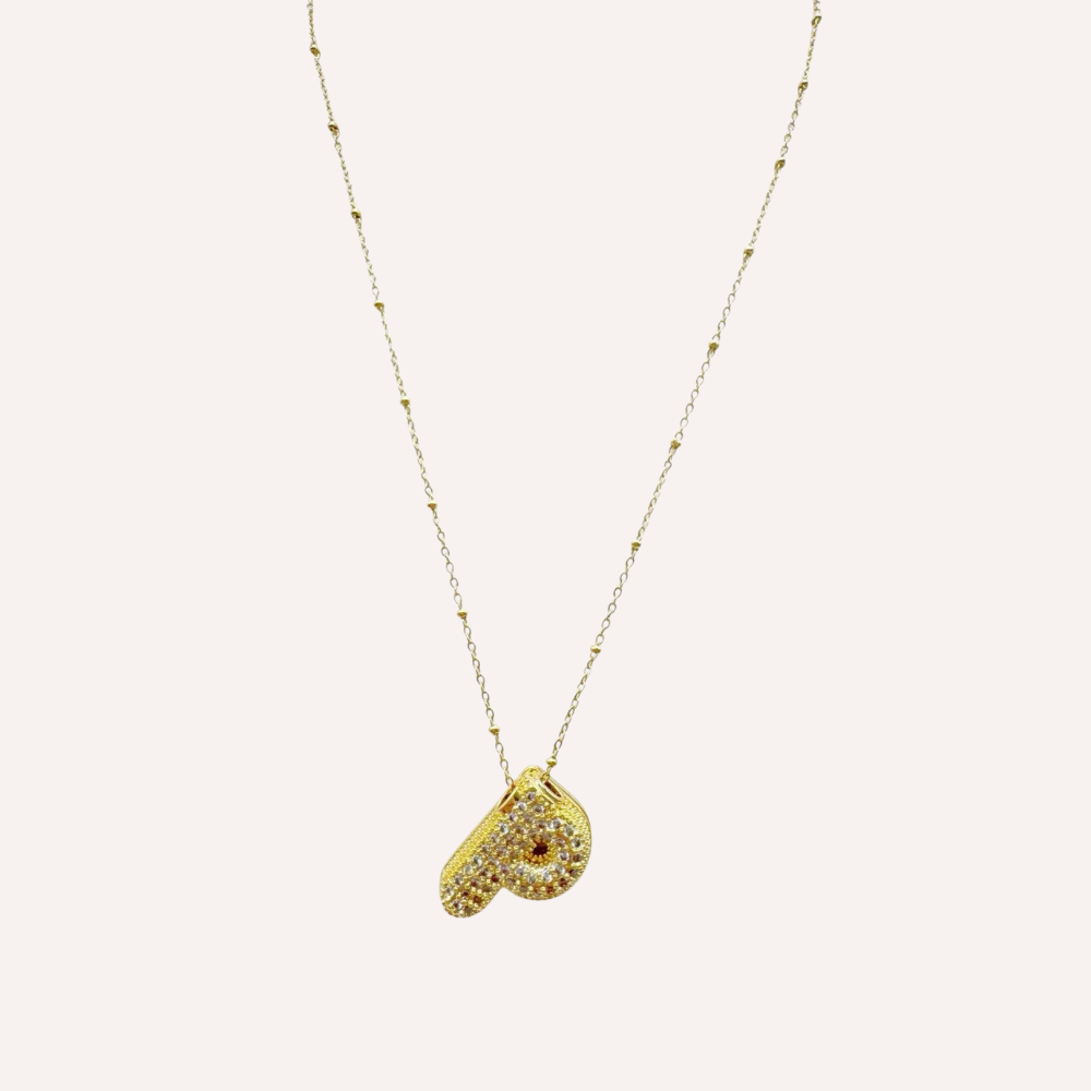 Collana lettera con zirconi – Letter Shine