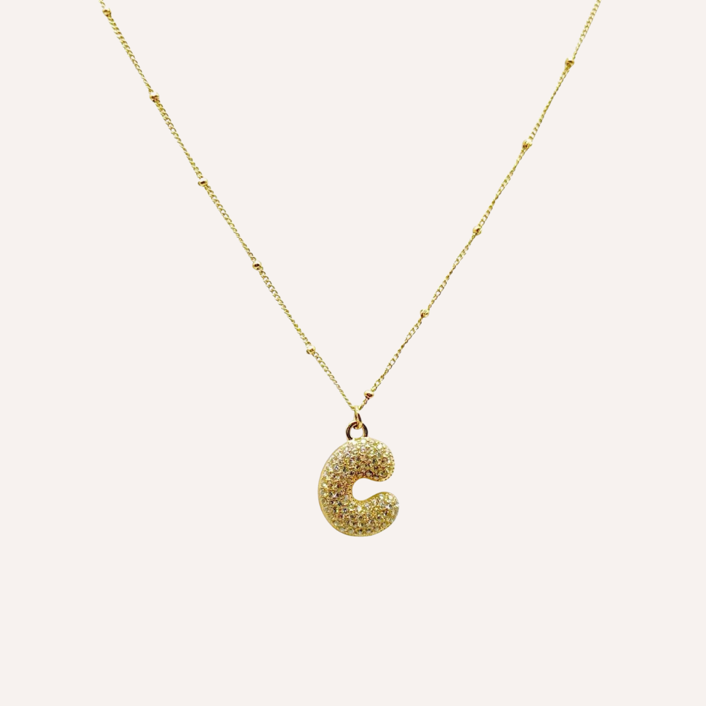 Collana lettera con zirconi – Letter Shine