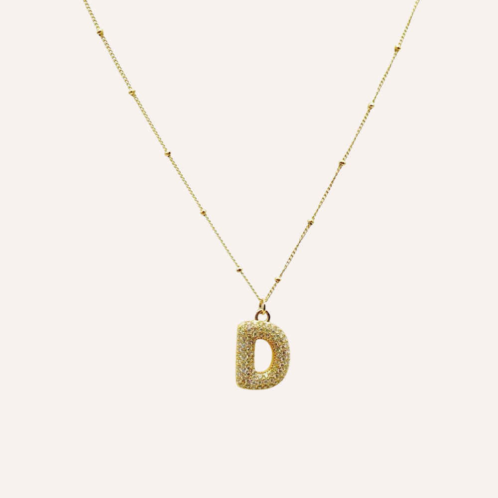 Collana lettera con zirconi – Letter Shine