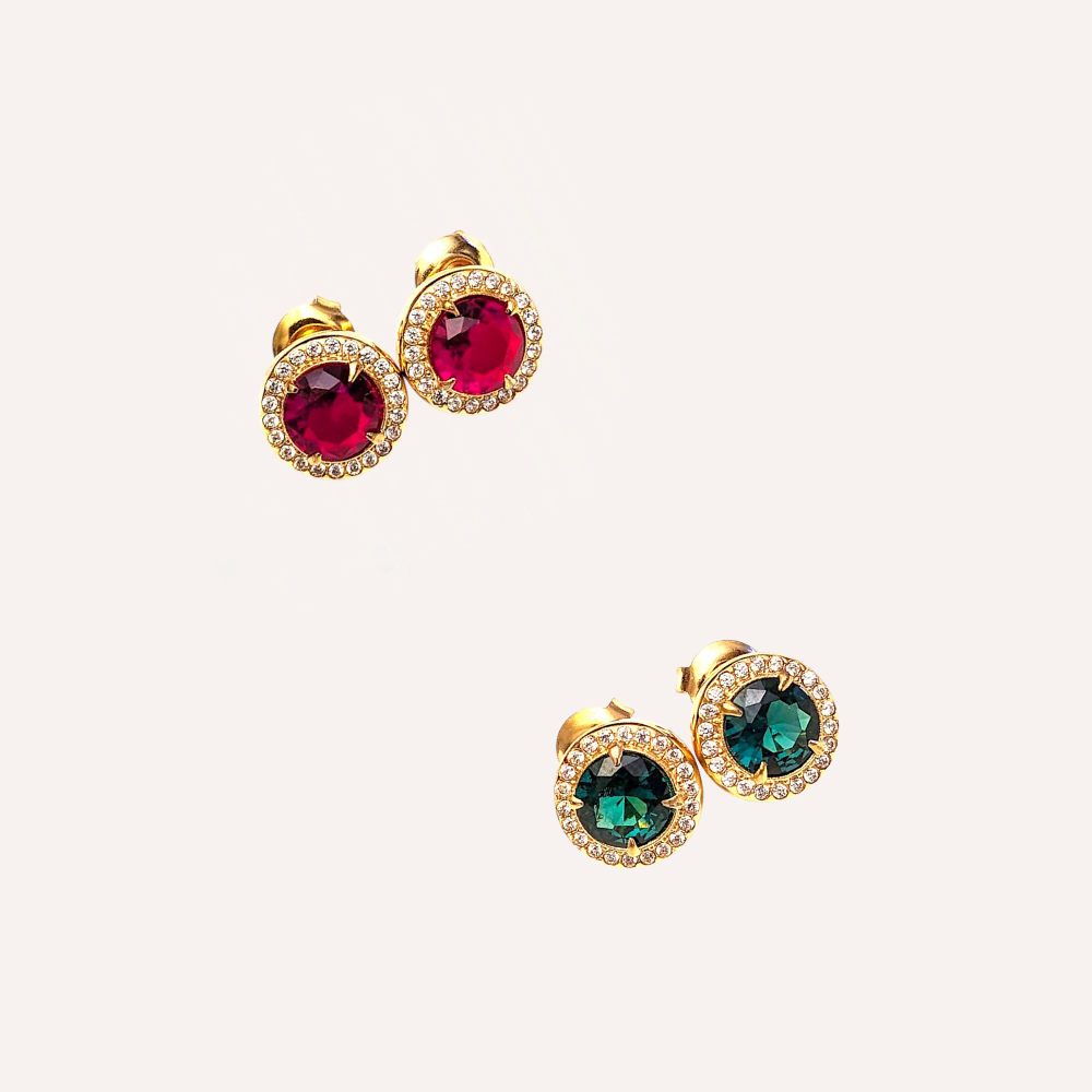 Orecchini con zircone colorato – Orecchini Zahra