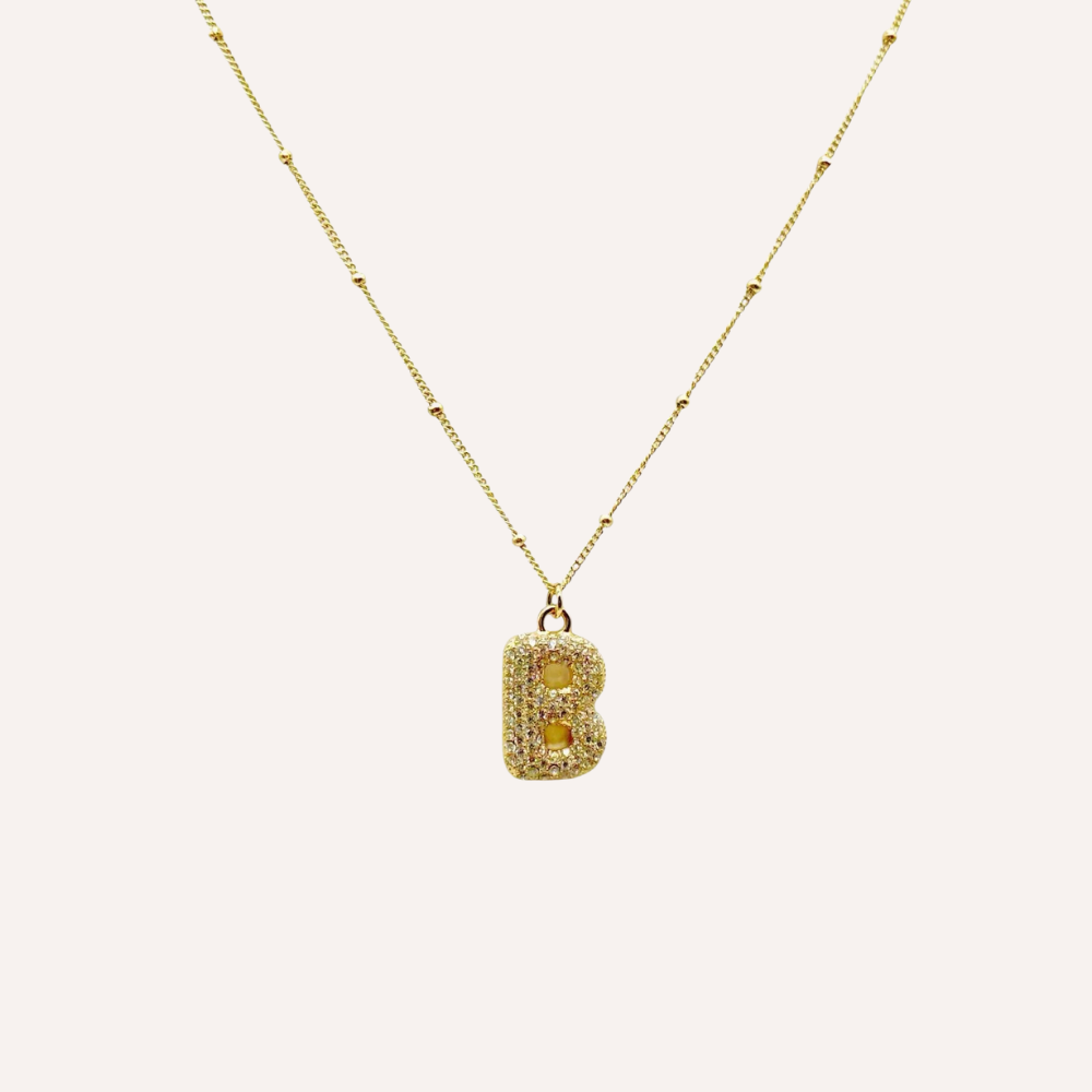 Collana lettera con zirconi – Letter Shine