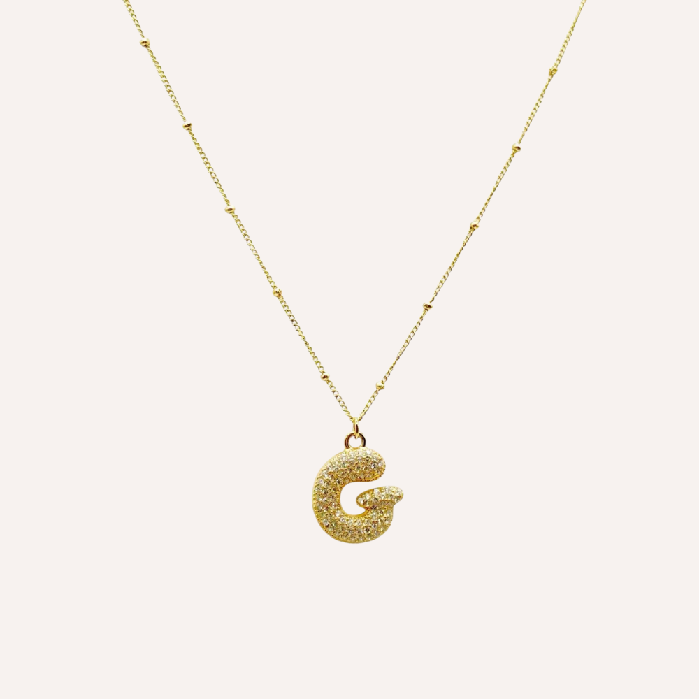 Collana lettera con zirconi – Letter Shine