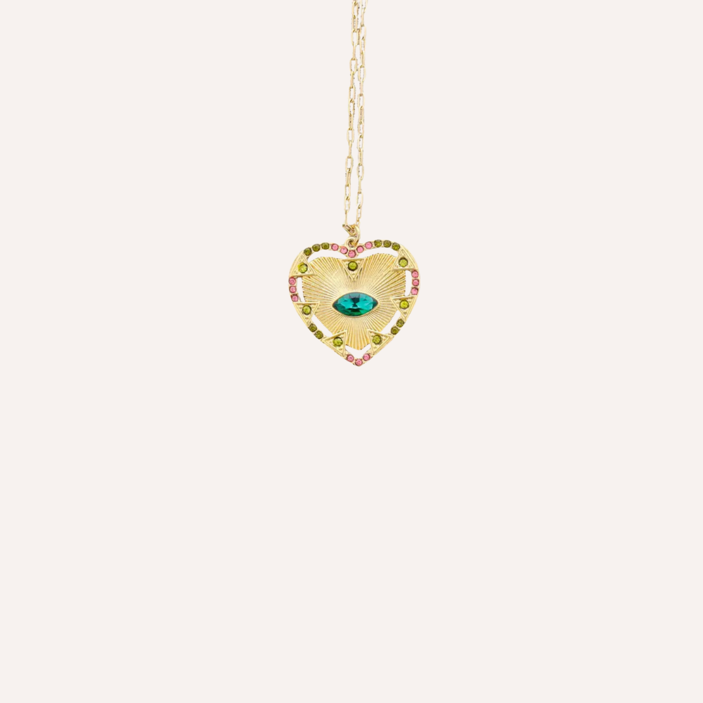 Collana con pendente a cuore e cristalli colorati – Collana Rainbow Heart
