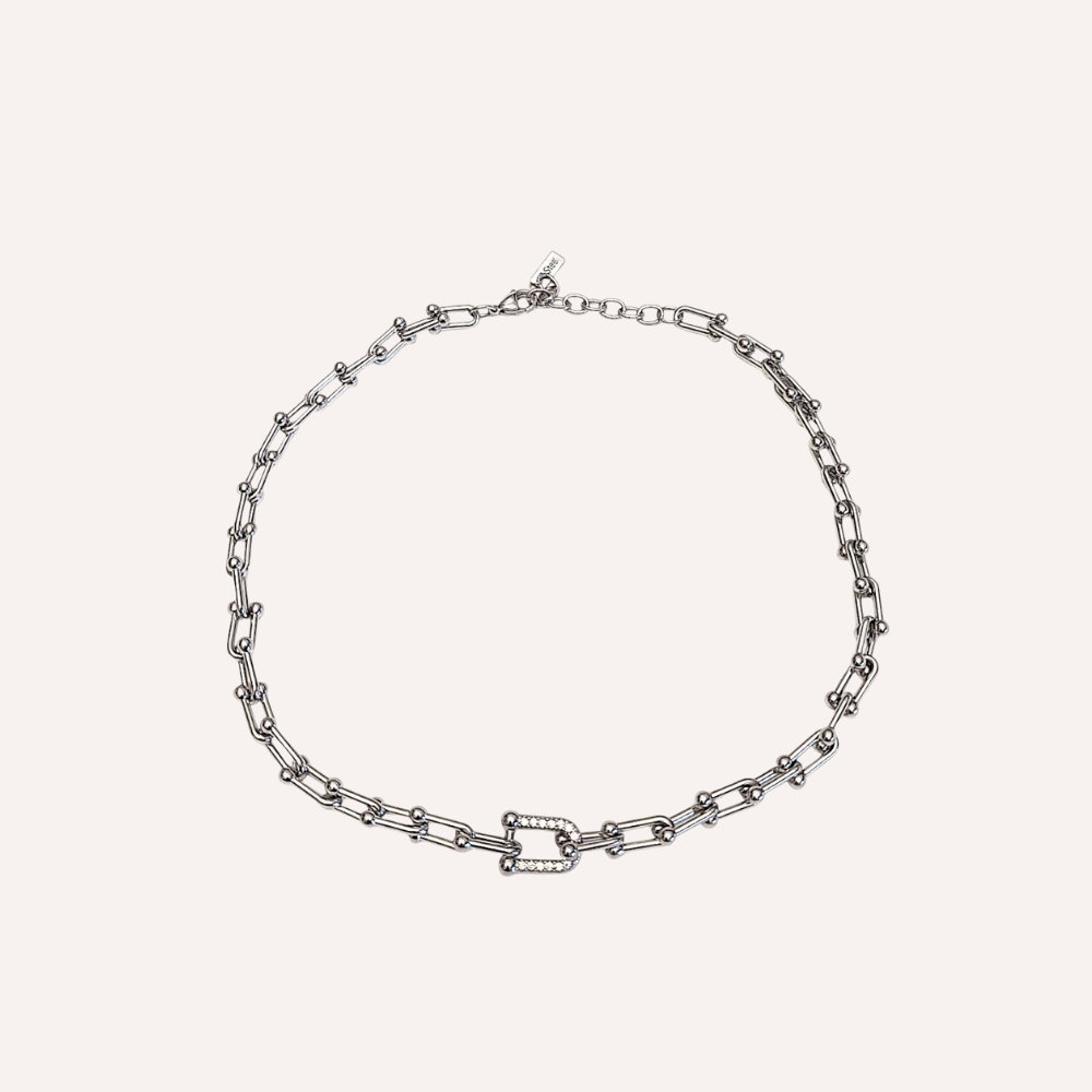 Collana a catena con dettaglio pavé – Collana Link Shine