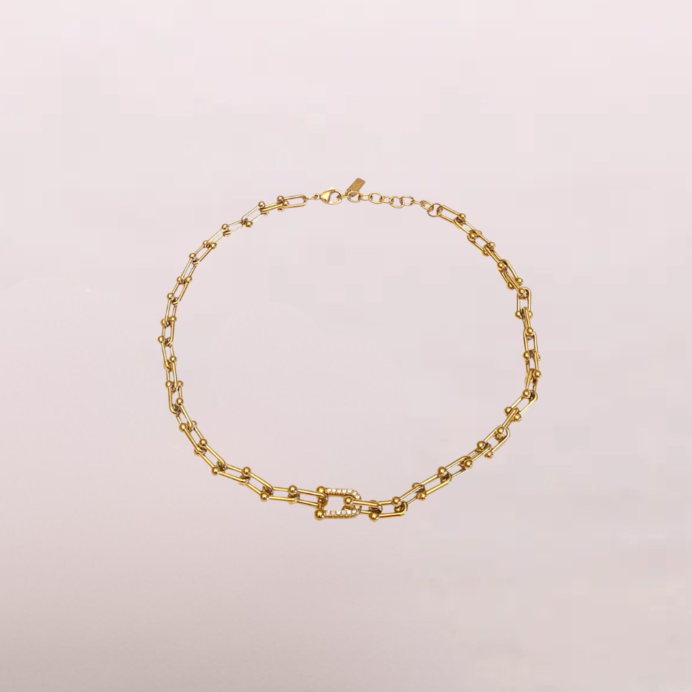 Collana a catena con dettaglio pavé – Collana Link Shine