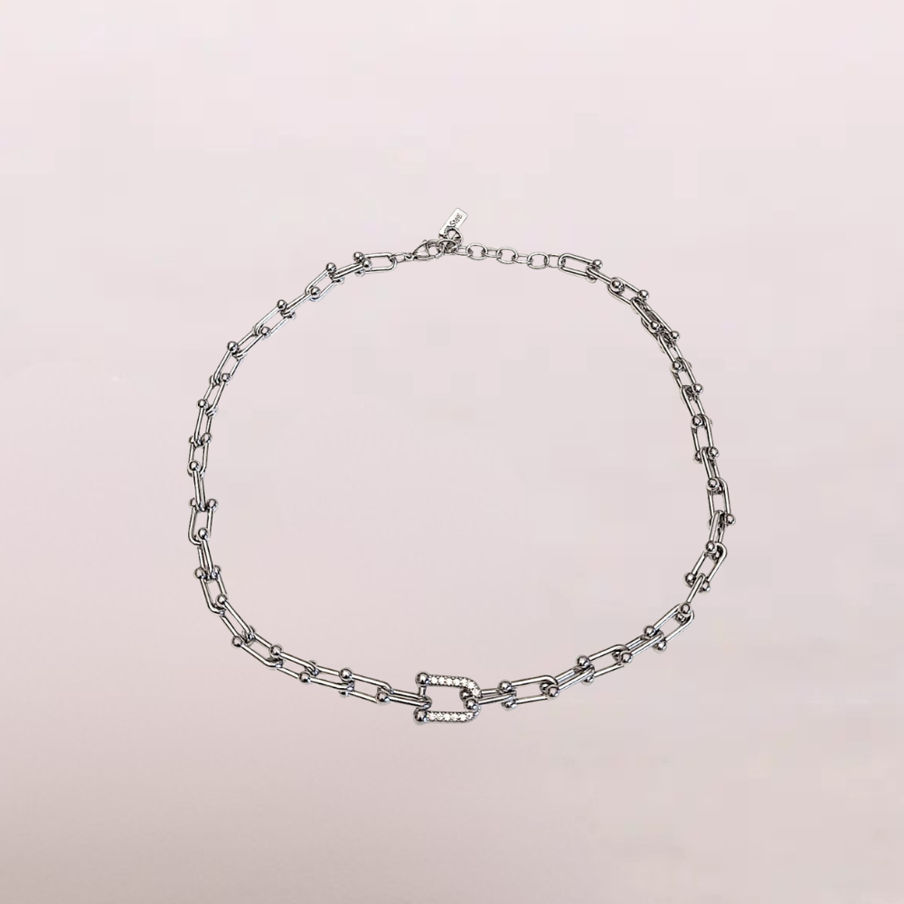 Collana a catena con dettaglio pavé – Collana Link Shine