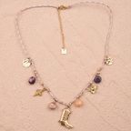 Collana con charms e stivale dorato – Western
