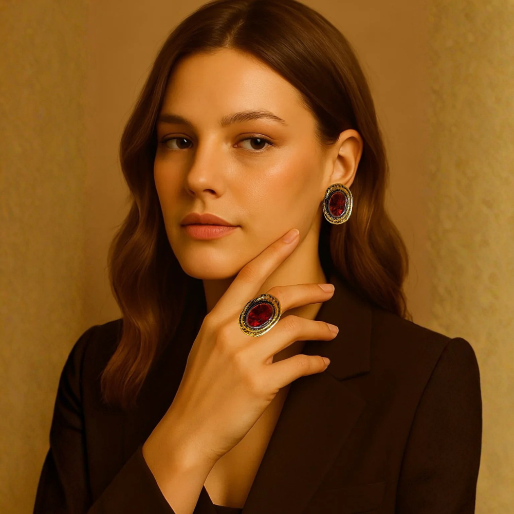 ✨ Offerta Collezione Vintage Gem – Anello + Orecchini✨