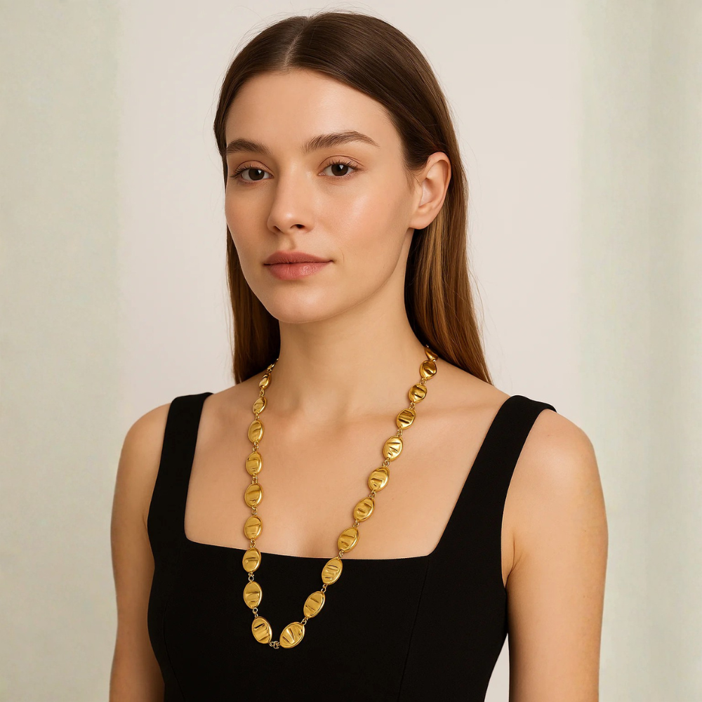 Collana scultorea effetto martellato – Collana Eclisse