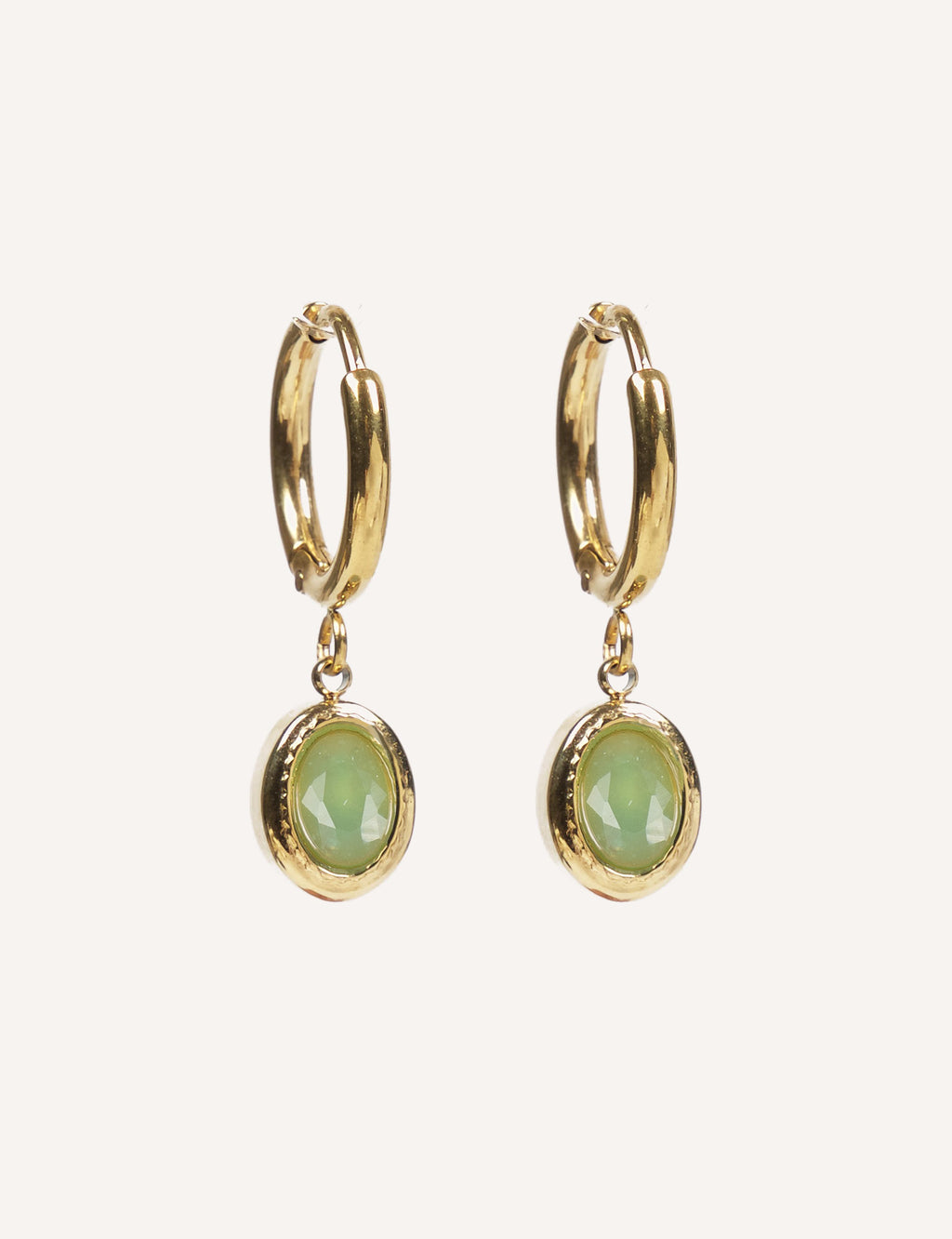 Orecchini con pietra ovale pendente – Maia