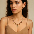 Collana con charms e stivale dorato – Western