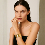 Bracciale rigido effetto martellato – Bracciale Hammered Gold